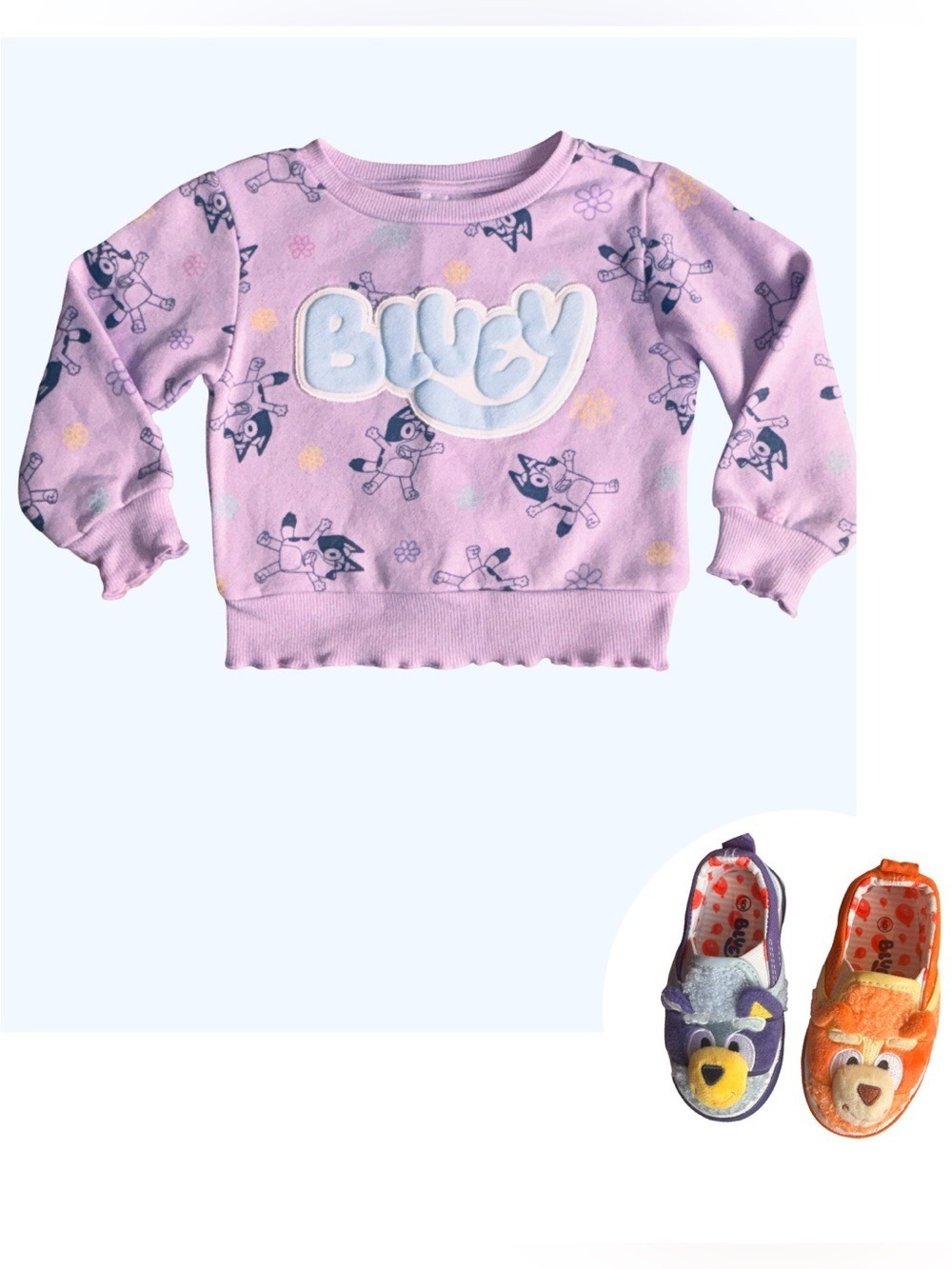 Bluey Lilac Sweatshirt & Sneakers Set - Kids 18M & Size 6